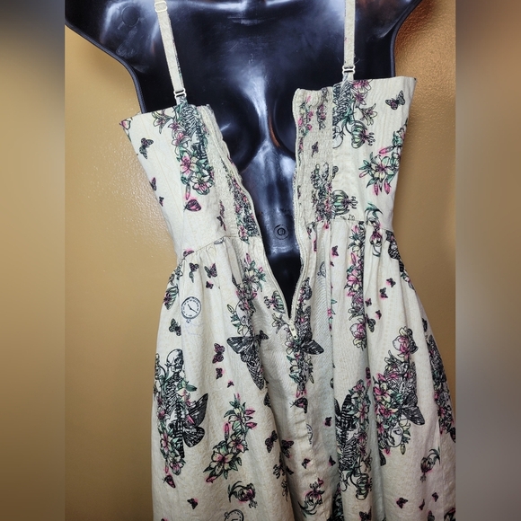 Hell Bunny Retro Rockabilly Pinup Steam Punk Butterfly Clock Fit and Flare Dress - Picture 9 of 11